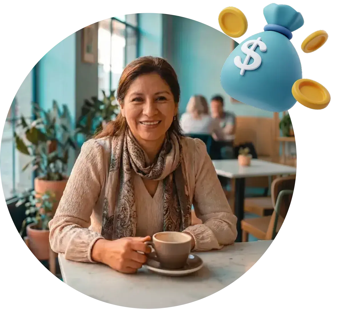 Imagen de mujer de aspecto sereno que simboliza la tranquilidad que brinda un seguro de sepelio