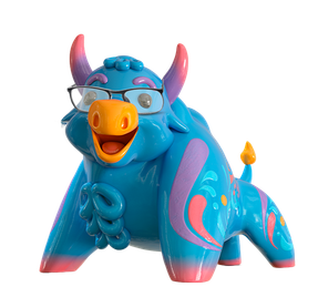 Mascota Torito de Pacífico indicando las opciones de ayuda, oficinas y teléfonos.